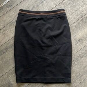Talbots skirt size 2 black with tan pencil skirt wardrobe essential
